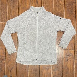 Eddie Bauer Women's Heather Gray Sweater Jacket Full Zip size XL